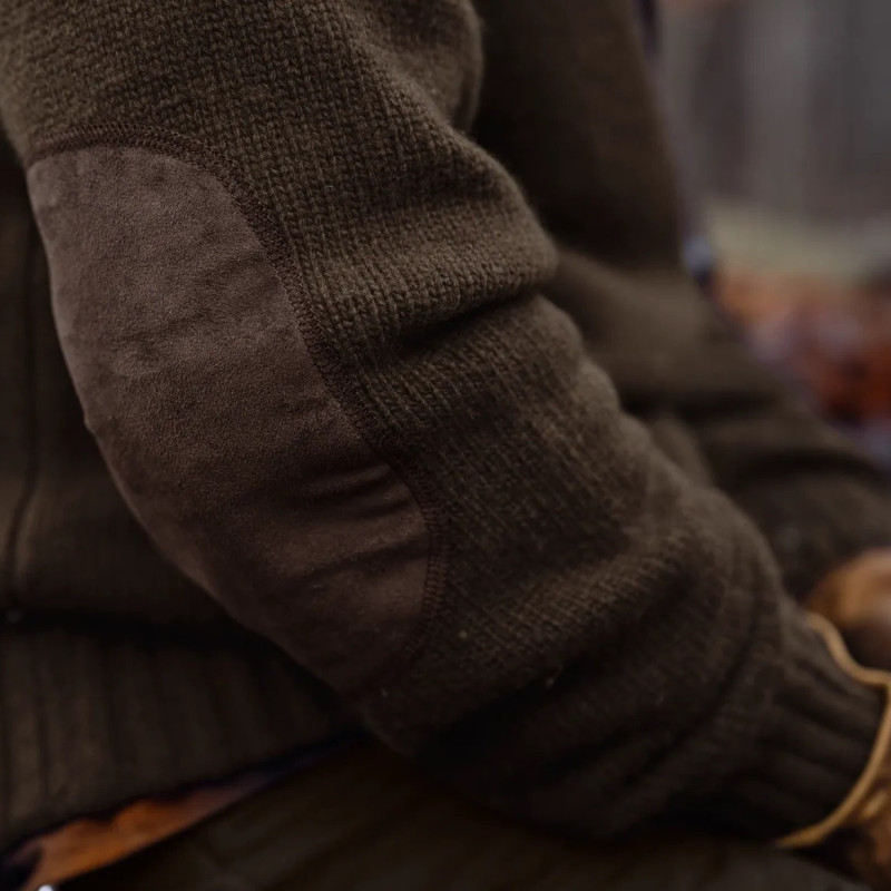 Knit HARKILA Annaboda WSP half zip (Demitasse brown)
