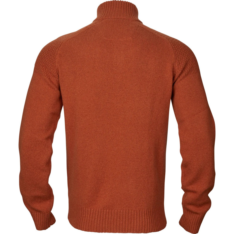 Pullover HARKILA Vincent merino half zip (Bombay brown)
