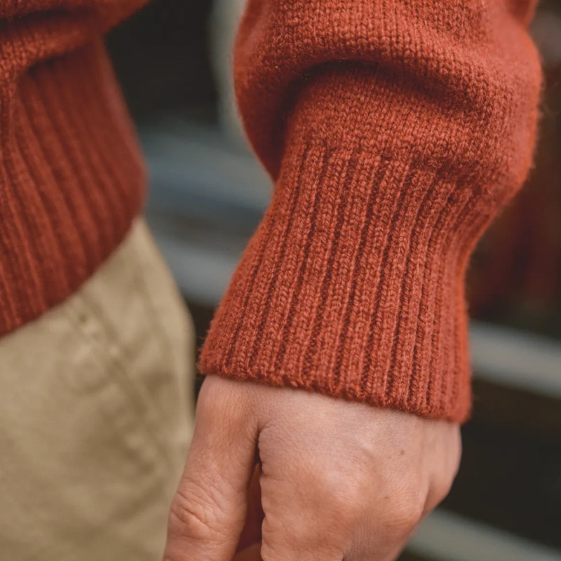 Pullover HARKILA Vincent merino half zip (Bombay brown)