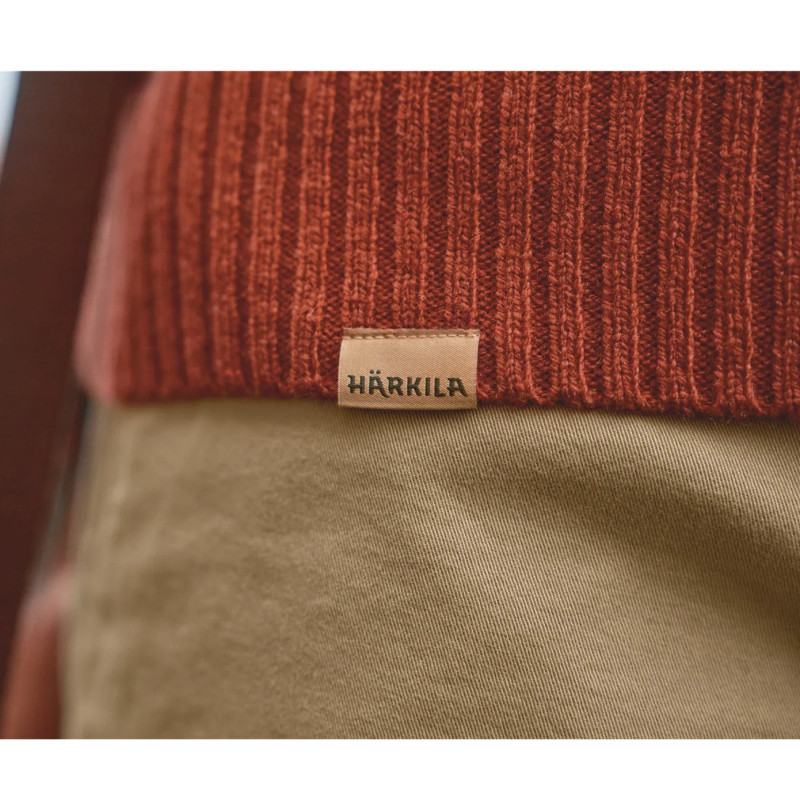 Pullover HARKILA Vincent merino half zip (Bombay brown)