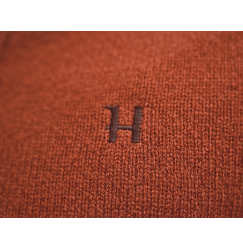 Pullover HARKILA Vincent merino half zip (Bombay brown)