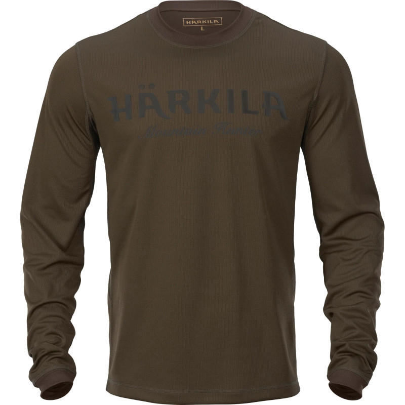 T-Shirt HARKILA Mountain Hunter L/S (Hunting green/Shadow brown)