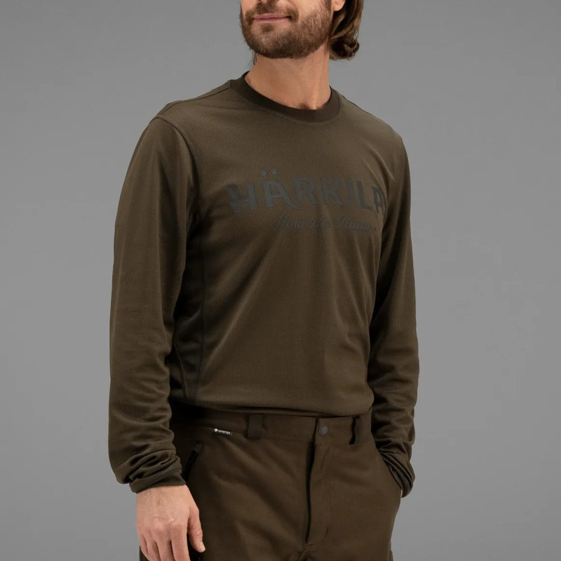 T-Shirt HARKILA Mountain Hunter L/S (Hunting green/Shadow brown)