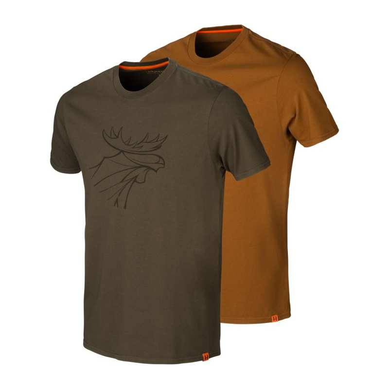 T-Shirt HARKILA Harkila logo 2-pack (Willow green/Rustique clay)