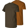 T-Shirt HARKILA Harkila logo 2-pack (Willow green/Rustique clay)