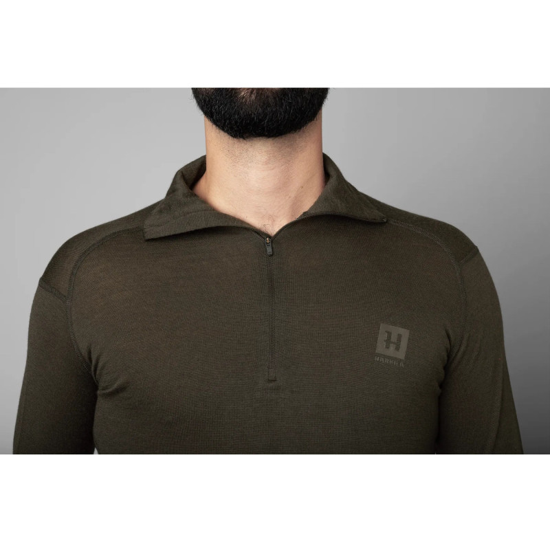 Apatiniai marškinėliai HARKILA All Season L/S Half Zip (Shadow brown)