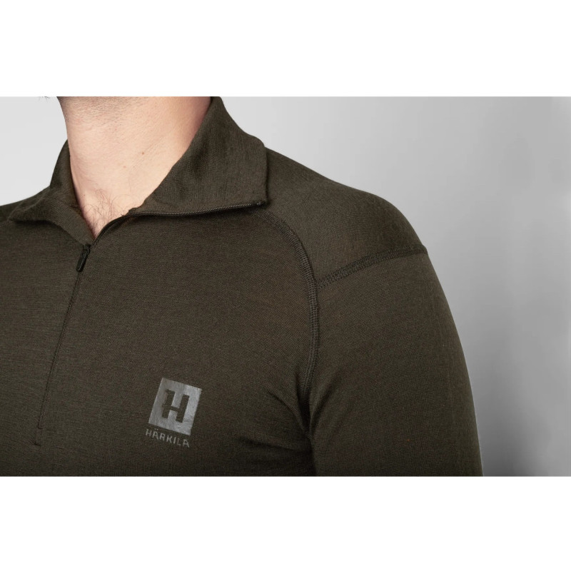 Apatiniai marškinėliai HARKILA All Season L/S Half Zip (Shadow brown)