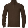 Megztinis HARKILA Vincent merino half zip (Demitasse brown)