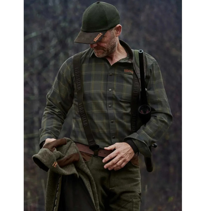 Shirt HARKILA Metso Active (Willow green check)
