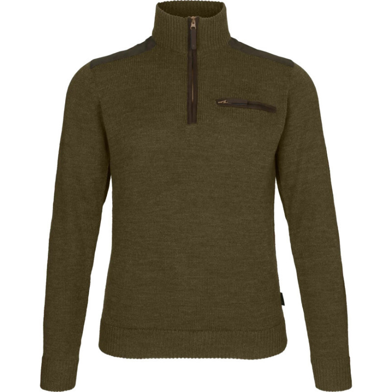Cardigan SEELAND Black thorne half zip (Shaded olive melange)