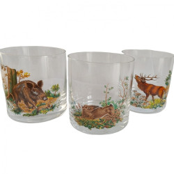 Whisky Glass Set with Wild Animal Motifs (6pcs.) 250ml