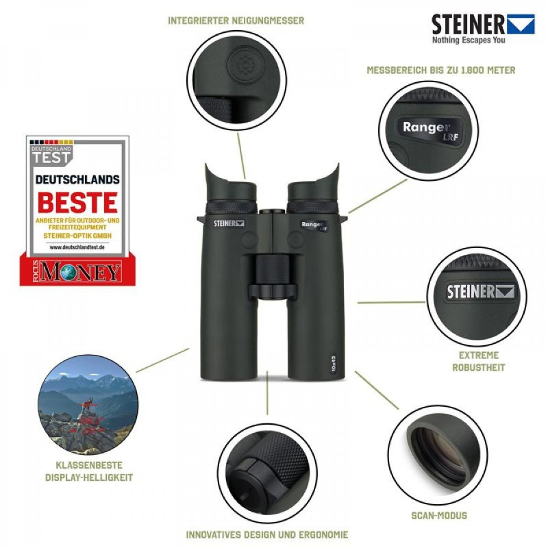 Žiūronai STEINER Ranger LRF 10x42 su tolimačiu
