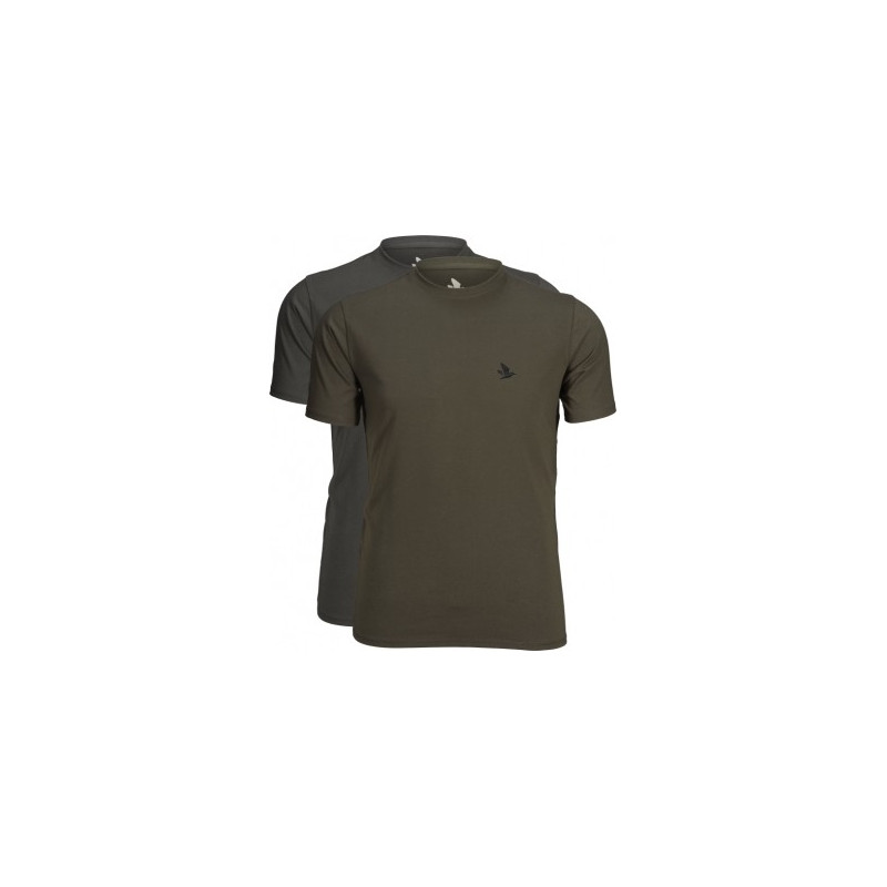 Marškinėlių komplektas Seeland OUTDOOR 2-PACK T-SHIRT Raven/Pine green
