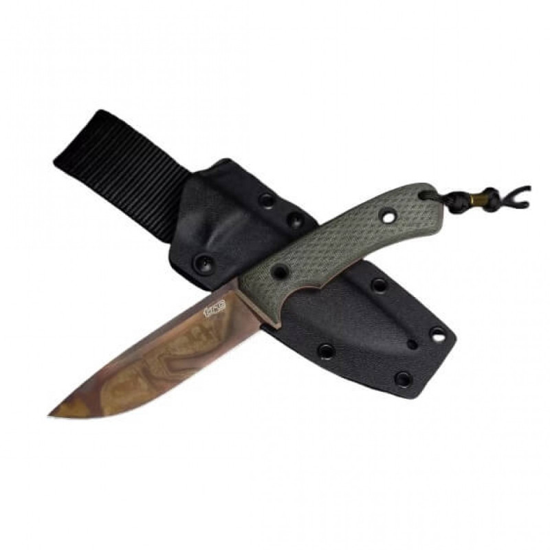 Knife TRC South Pole Alpo.F (green canvas micarta) Kydex